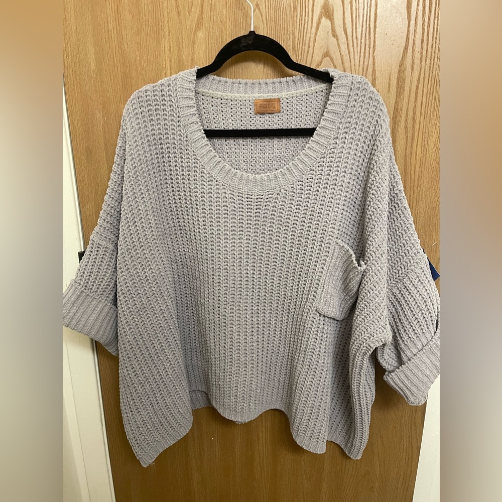 Gray oversized pol sweater size medium